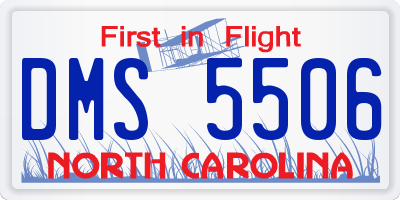 NC license plate DMS5506