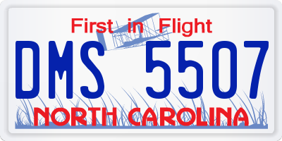 NC license plate DMS5507