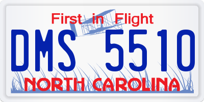 NC license plate DMS5510