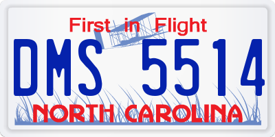 NC license plate DMS5514