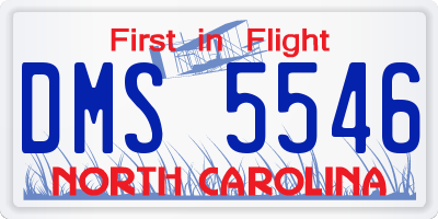 NC license plate DMS5546