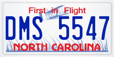 NC license plate DMS5547