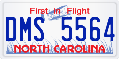 NC license plate DMS5564