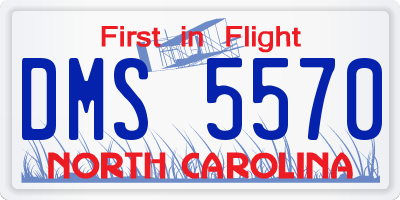 NC license plate DMS5570