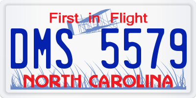 NC license plate DMS5579