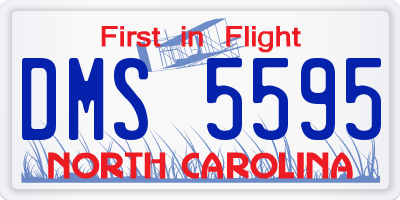 NC license plate DMS5595