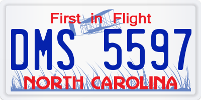 NC license plate DMS5597