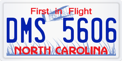 NC license plate DMS5606