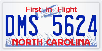 NC license plate DMS5624