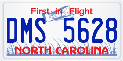 NC license plate DMS5628