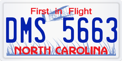 NC license plate DMS5663
