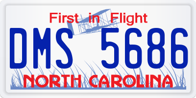 NC license plate DMS5686