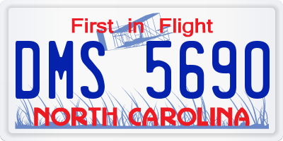 NC license plate DMS5690