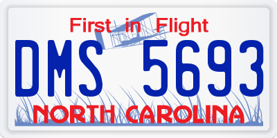 NC license plate DMS5693