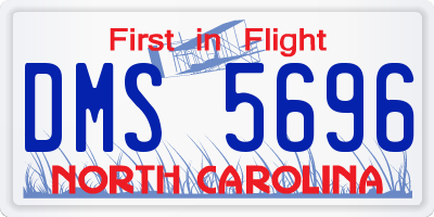 NC license plate DMS5696