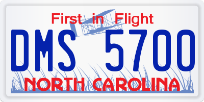 NC license plate DMS5700