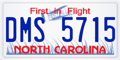 NC license plate DMS5715