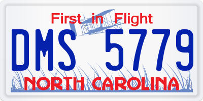 NC license plate DMS5779