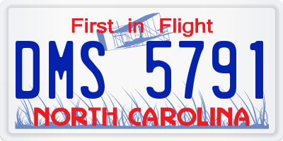 NC license plate DMS5791