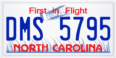 NC license plate DMS5795