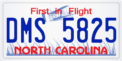NC license plate DMS5825
