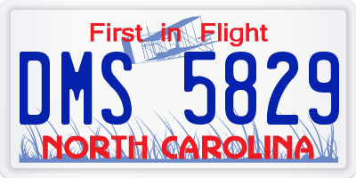NC license plate DMS5829