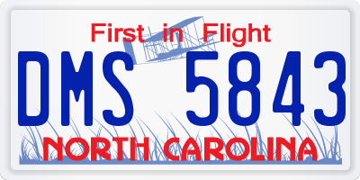 NC license plate DMS5843