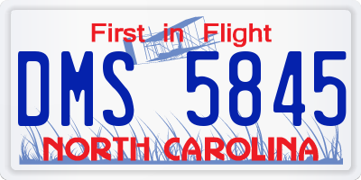 NC license plate DMS5845