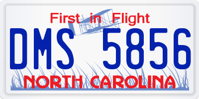 NC license plate DMS5856