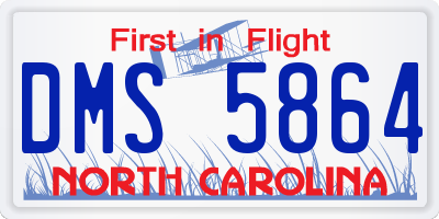 NC license plate DMS5864