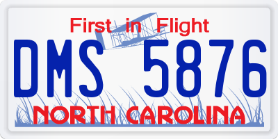 NC license plate DMS5876