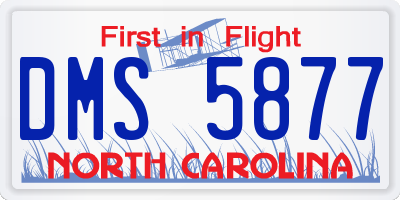 NC license plate DMS5877