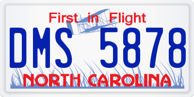 NC license plate DMS5878