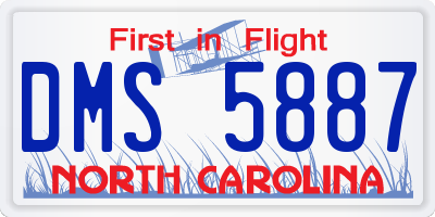 NC license plate DMS5887