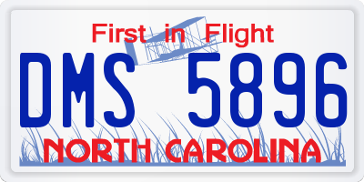 NC license plate DMS5896