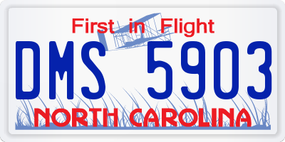 NC license plate DMS5903