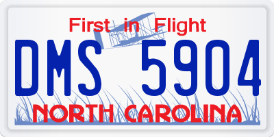 NC license plate DMS5904