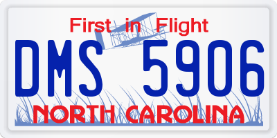 NC license plate DMS5906