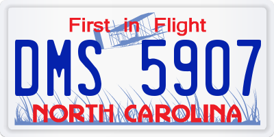NC license plate DMS5907