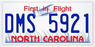 NC license plate DMS5921