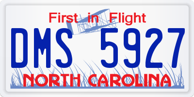 NC license plate DMS5927