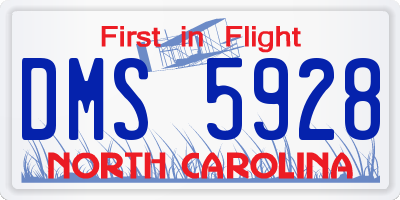 NC license plate DMS5928