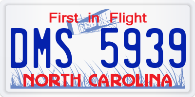 NC license plate DMS5939