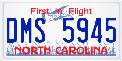 NC license plate DMS5945