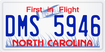 NC license plate DMS5946
