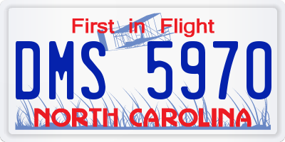 NC license plate DMS5970