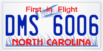 NC license plate DMS6006