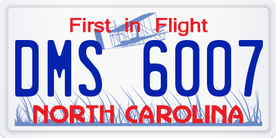NC license plate DMS6007