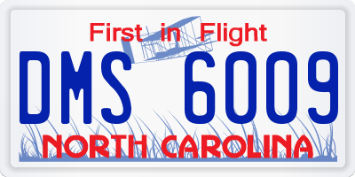 NC license plate DMS6009