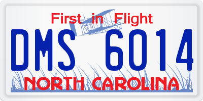 NC license plate DMS6014